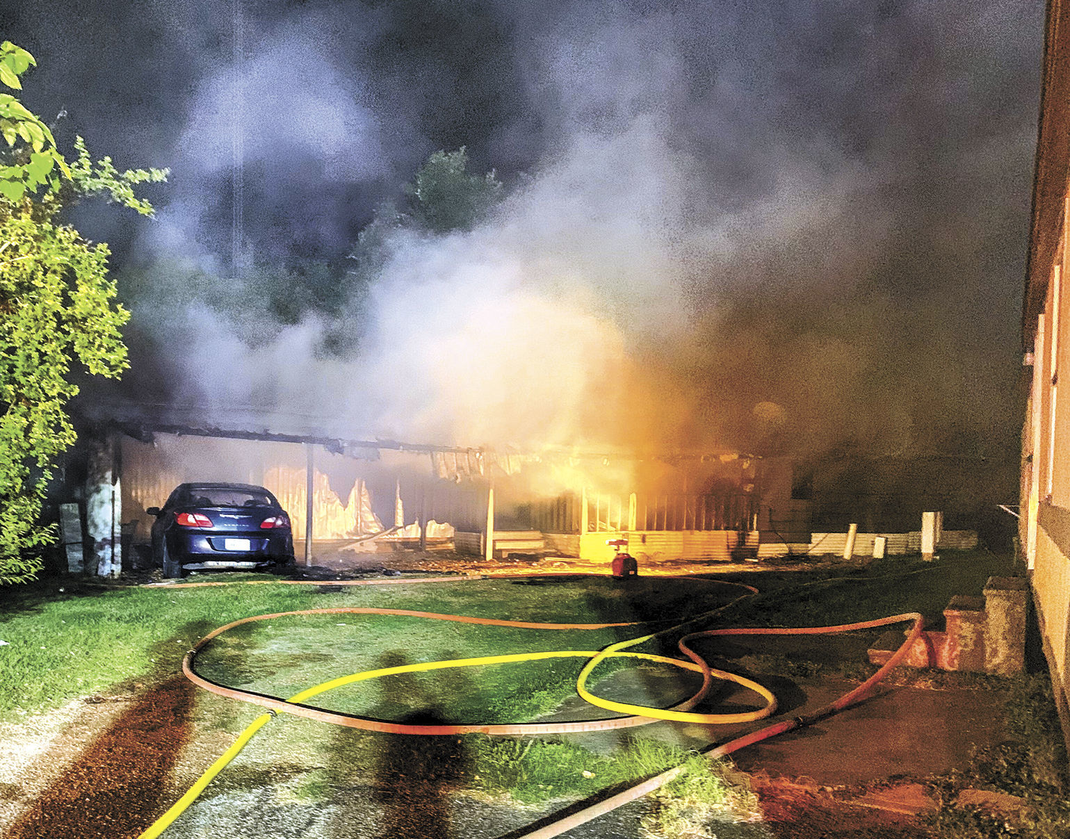 Fire destroys home
